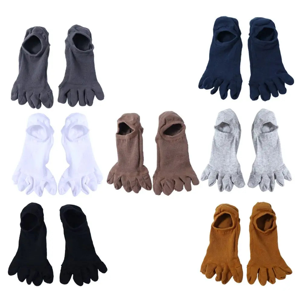 Breathable Sport Clothing Accessories Women Soft Simple Cotton Socks Short Socks Five Toes Socks Men Hosiery