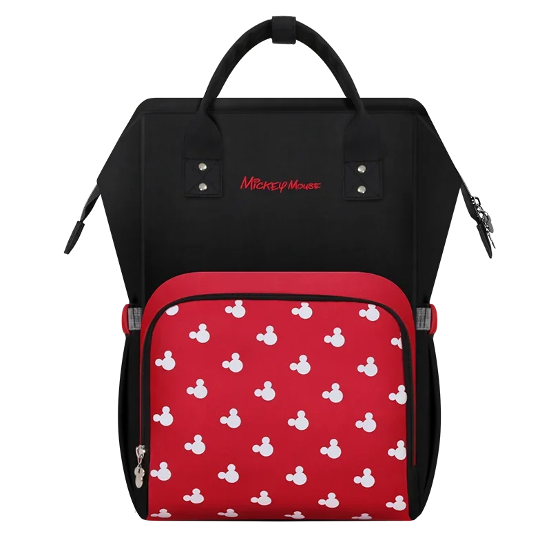 Disney Mickey Minne Diaper Bag Backpack Mummy Care Bag Waterproof Diaper Bags Travel Stroller Bag Baby Storage Bag Free Hooks