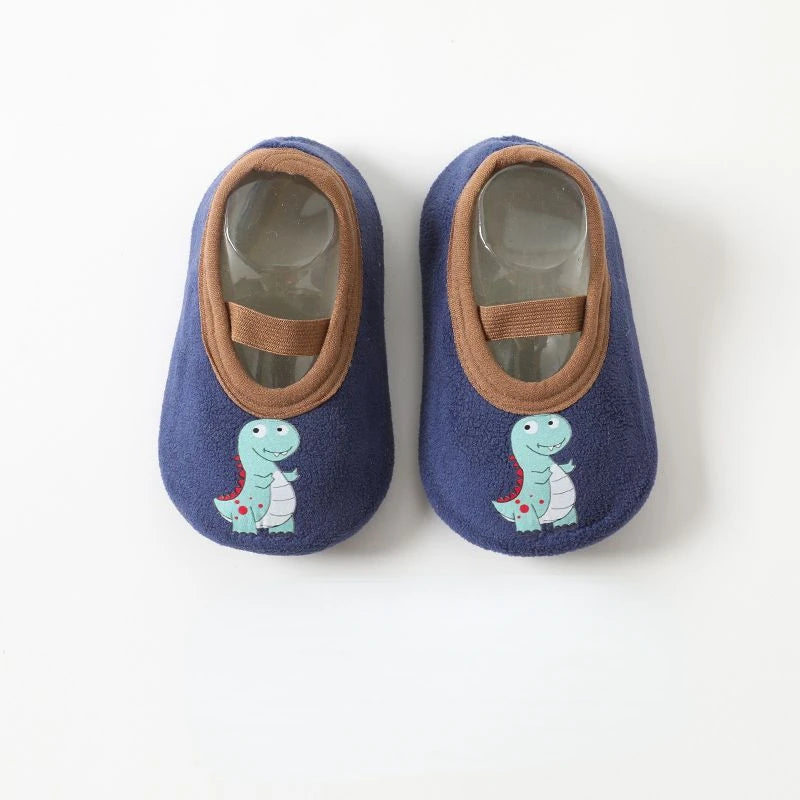 Children Anti-slip Shoes Newborn Baby Toddler Girls Cotton Non-slip Floor Socks Infant Boys Rubber Sole Cartoon Indoor Sneakers
