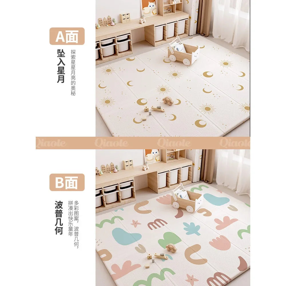 Baby Play Mat, Foldable & Waterproof Play Mat for Floor, Reversible Foam Playmat for Babies and Toddlers Infants, Crawling Mat