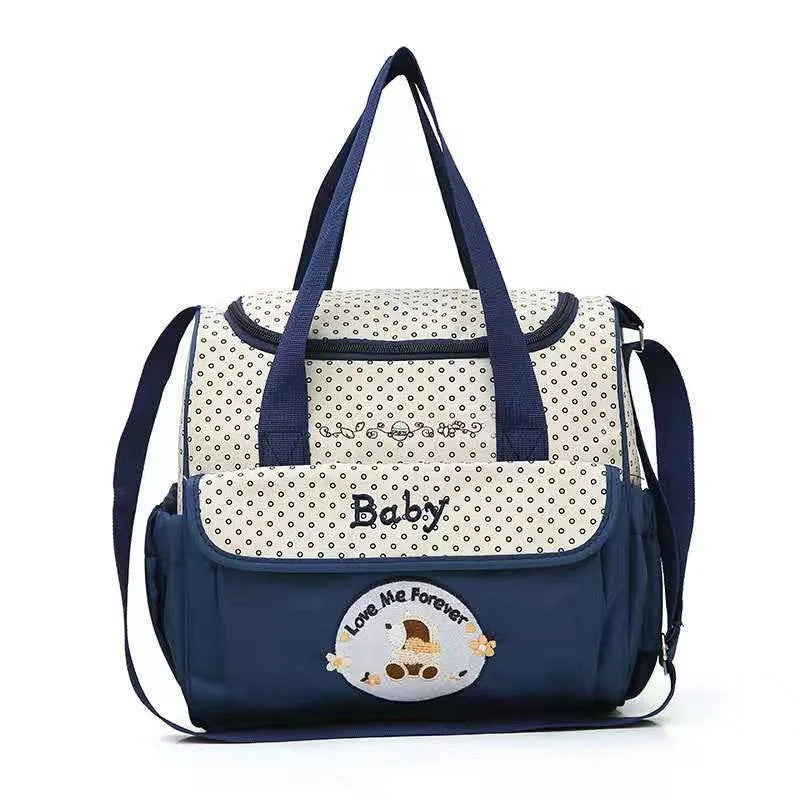 Cartoon Five-Piece Suit Mommy Bag Large-Capacity Wholesale Mom Bag Baby Outing Travel Handheld Crossbody Mother Baby Bag