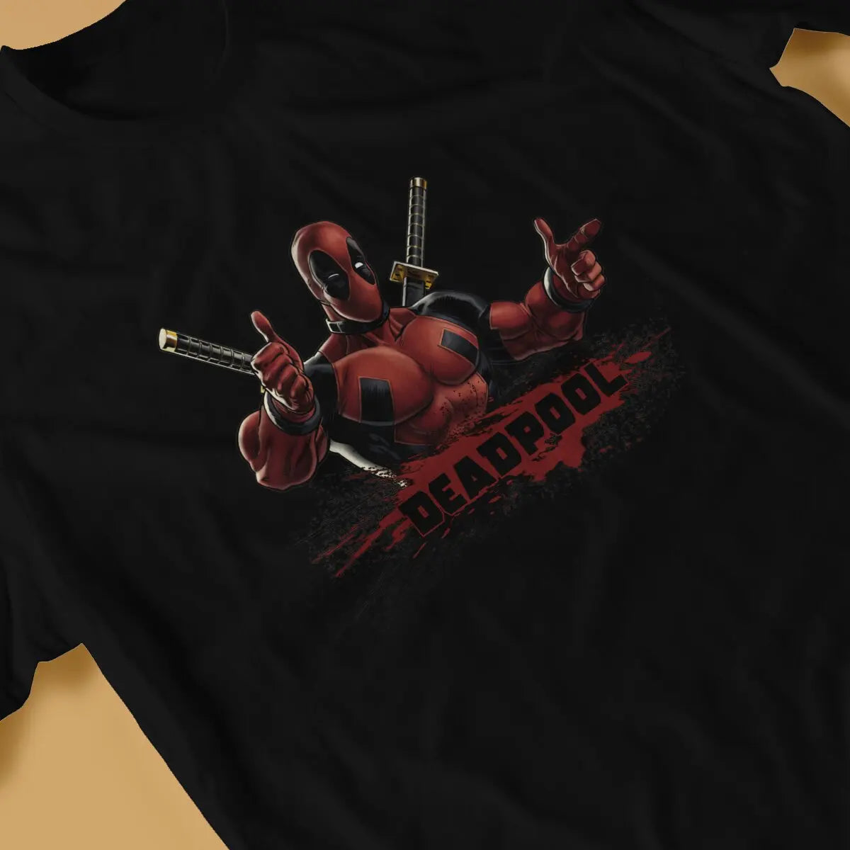 Men T-Shirts Character Cartoon Novelty Tee Shirt Short Sleeve Disney Deadpool Film T Shirts O Neck Clothing Gift Idea