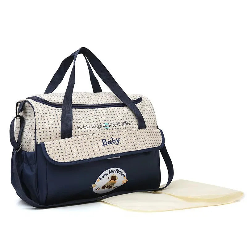 Cartoon Five-Piece Suit Mommy Bag Large-Capacity Wholesale Mom Bag Baby Outing Travel Handheld Crossbody Mother Baby Bag