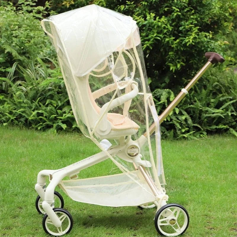 EVA Baby Stroller Accessories Waterproof Rain Cover Transparent Wind Dust Shield Zipper Open For Pushchairs