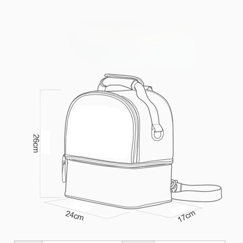 Thermal Insulation Bag Double-deck High-capacity Backpack Multifunction Diaper Bags Baby Bottle Outdoors Portable Mummy Bag