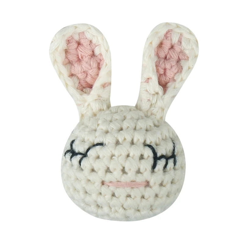 Handmade Crochet Bear Animal elephant Head Knitting Beads DIY Baby Pacifier Chain Chewable Accessories Newborn Teether Toy