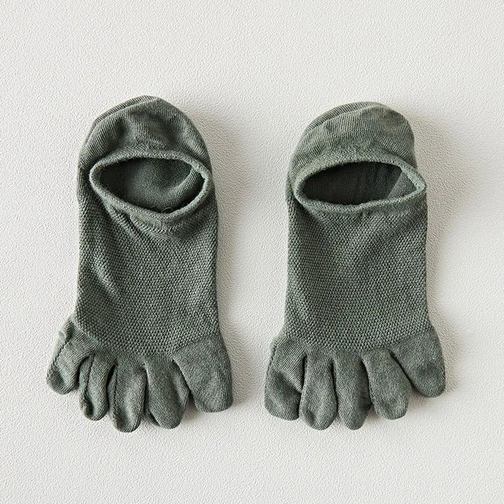 Breathable Sport Clothing Accessories Women Soft Simple Cotton Socks Short Socks Five Toes Socks Men Hosiery