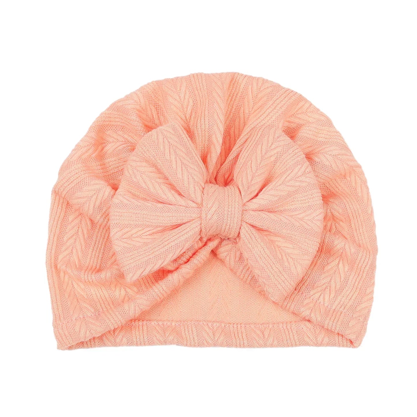 Cute Bow Baby Turban Hat Soft Elastic Kids Beanie Spring Summer Breathable Solid Color Baby Girl Bonnet Hats for Newborn Infant