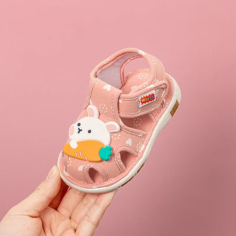 Baby Cartoon Shoes for 0-3 Years Old Bibi Sound Toddler Sandals First Walker Spring Autumn Soft Sole Slippers Infant Supplies