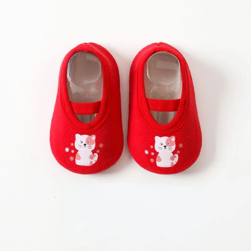 Children Anti-slip Shoes Newborn Baby Toddler Girls Cotton Non-slip Floor Socks Infant Boys Rubber Sole Cartoon Indoor Sneakers