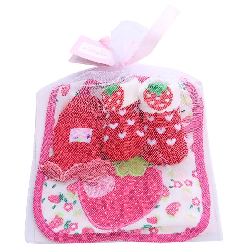 1 Bag Cotton Baby Socks+Glove+bib Short Baby Socks Cartoon Kids Toddlers Autumn Spring Newborn Kawaii Infant Gift Socks