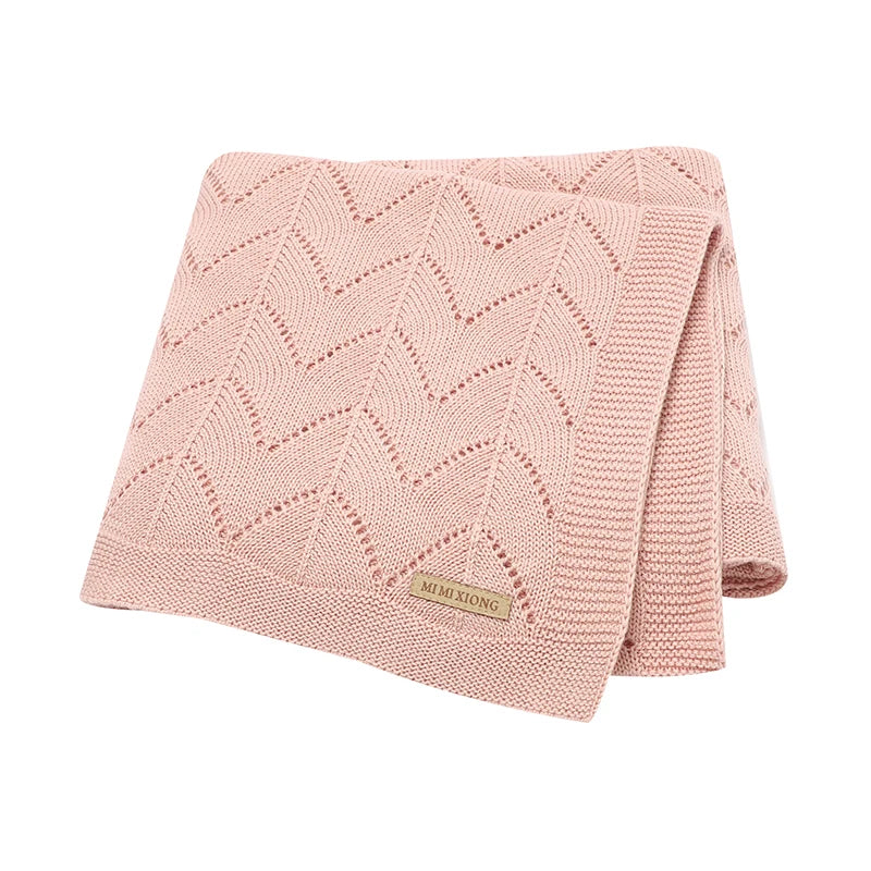 Baby Blankets Super Soft Newborn Boy Girl Cotton Knitted Stoller Nursery Swaddle Mat Toddler Infant Crib Cellular 100*80cm Quilt