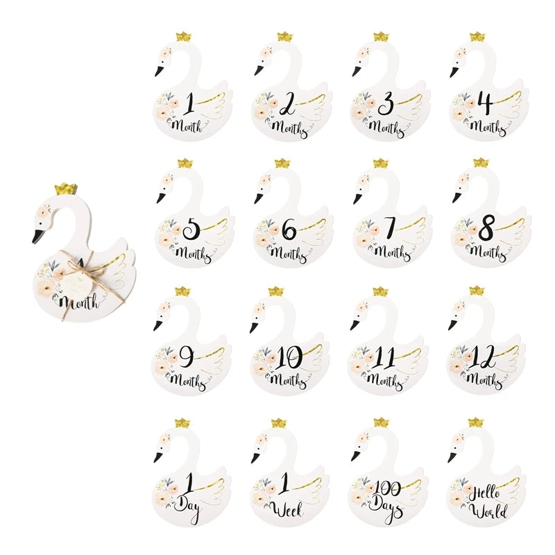 Baby Monthly Memorial Milestone Cards Paper French Spanish Milestone Cards Baby Birthday Party Decoration Photography Props