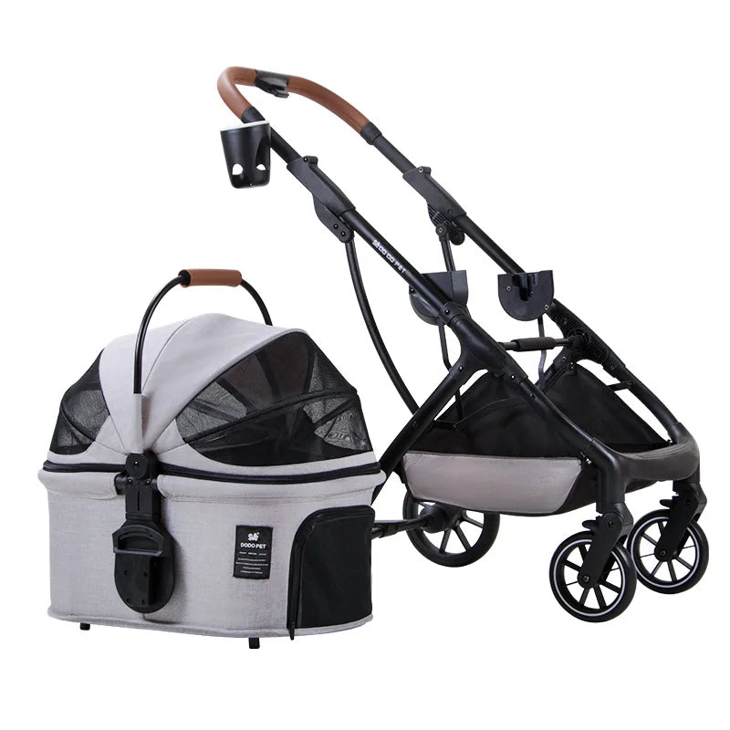 Pet Cart Universal Outdoor Travel Convenient Cat and Dog Travel Cart Foldable Oxford Cloth Aluminum Alloy Rod Load Capacity 20kg
