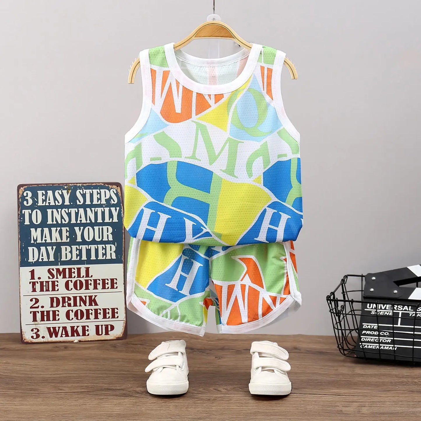 Summer New Boys Baby Sports Infant Clothing Set Kids Cotton Tracksuit Vest Shorts 2pcs Toddler Boy Sleeveless Clothes Suit