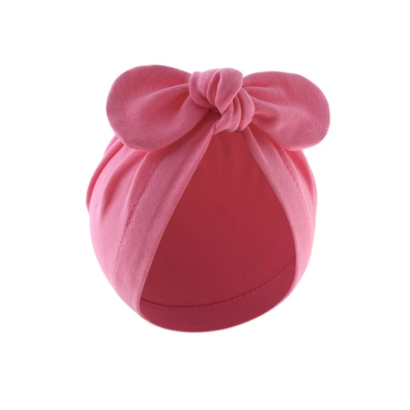 Infant Beanie Hat Baby Turban Hat Big Bow Bone-less Hat Soft Headwear for Babies 0-12M Girl Boys Breathable Hospital Hat