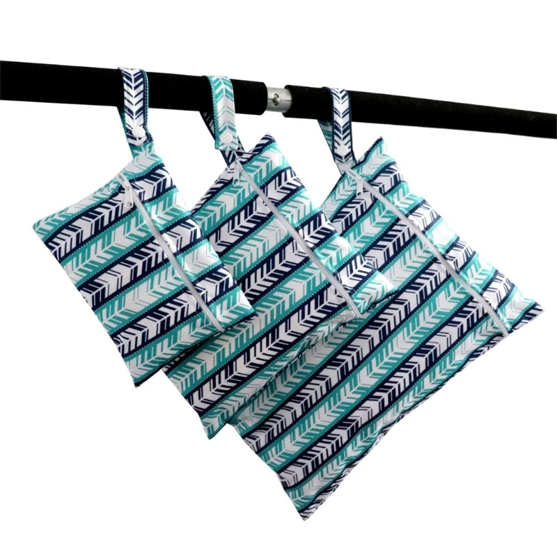 XXFE 3Pcs Diaper Bag Sanitary Pad Storage Bag Portable Reusable Hanging Wet Bags for Strollers Bedside