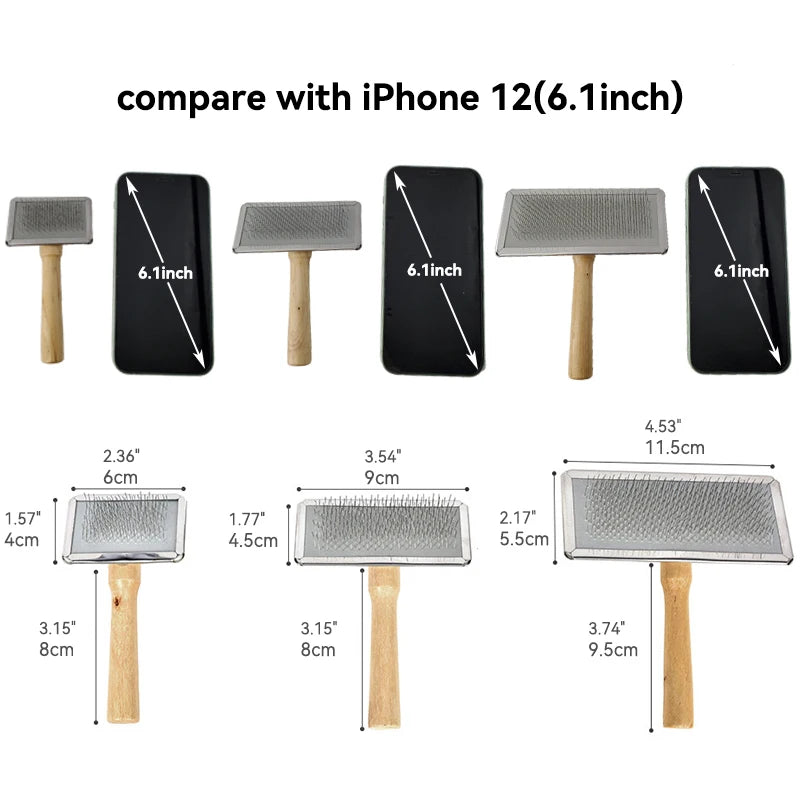 Dog Hair Remover Combs Pet Cat Hair Shedding Brush Wooden Handle Grooming Supplies Lint Remover For Clothing Sweater Clothes