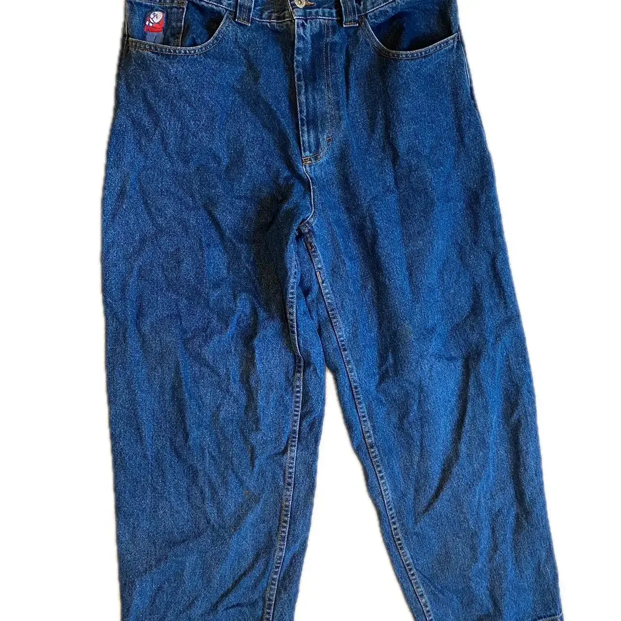 Red True Faith Embroidered Jeans Vintage Street Hip Hop Gothic Loose Casual Denim Trousers Couples baggy pants y2k clothes