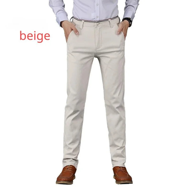 Men Casual Pants Slim Plaid Pencil Pants Fashion Male Business Suit Pant Wedding Trousers pantalones hombre
