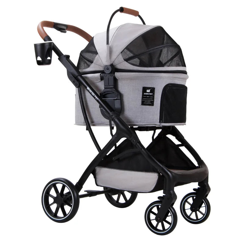 Pet Cart Universal Outdoor Travel Convenient Cat and Dog Travel Cart Foldable Oxford Cloth Aluminum Alloy Rod Load Capacity 20kg