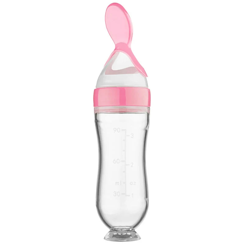 Baby Silicone Squeezing Feeding Bottle Newborn Baby Training Spoon Infant Cereal Food Supplement Feeder Bbay Safe Tableware
