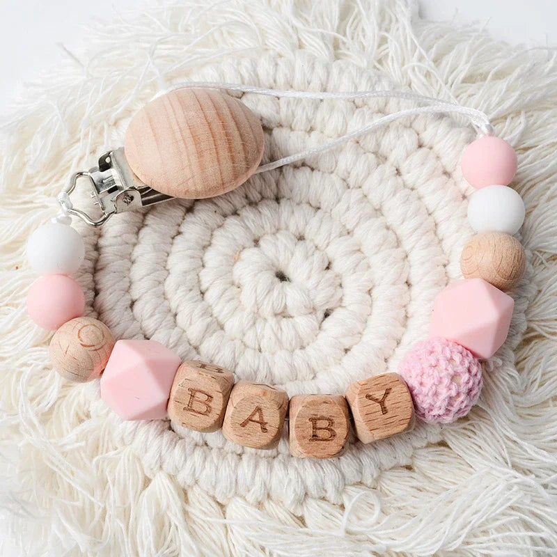 Baby Pacifier Clips Personalized Name Teethers Toys Dummy Nipples Holder Clip Chain Babies Accessories Newborn Custom Pacifiers