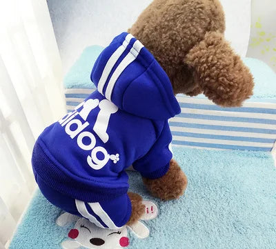 Winter Warm Pet Dog Clothes Soft Cotton Four-legs Hoodies Outfit For Small Dogs Chihuahua Pug Sweater Clothing Puppy Coat Jacket