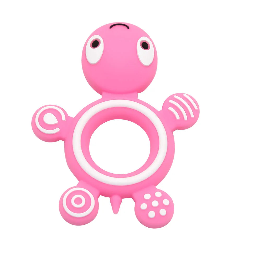 Cute-idea Silicone Baby Teethers 1pc Turtle Animal cartoon Food Grade Silicone Tiny Rod Kids Goods Nurse Gift Baby Teething Toy