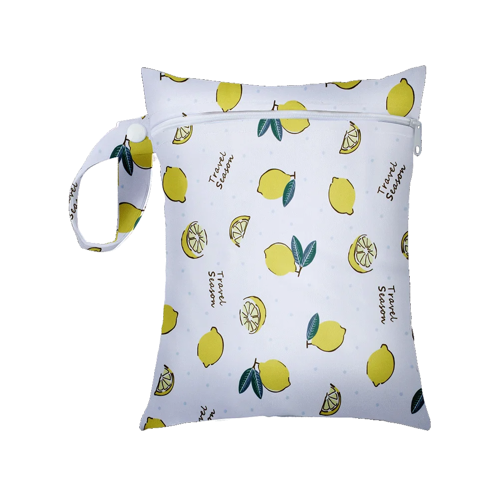 1Pcs 25x20cm Diaper Bag Baby Nappy Bag Wet Bags Waterproof Reusable Wet Bag Printed Pocket Nappy Bags PUL Travel Wet Dry Bags