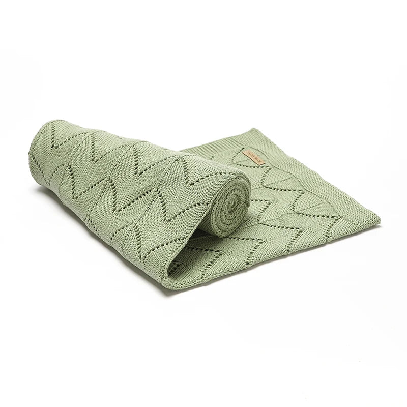 Baby Blankets Super Soft Newborn Boy Girl Cotton Knitted Stoller Nursery Swaddle Mat Toddler Infant Crib Cellular 100*80cm Quilt