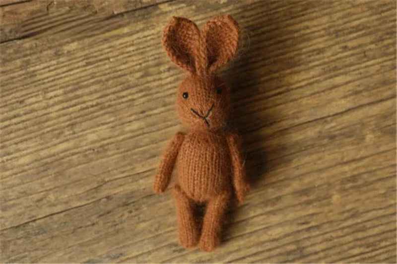 Newborn Photography Props Handmade Dolls Knitted Rabbit Bear Baby Photography Studio Accessoires