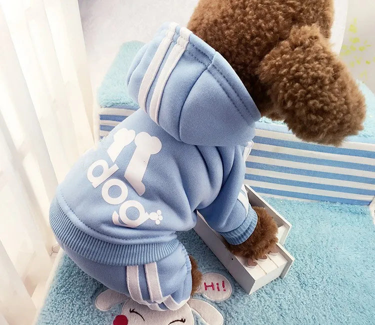 Winter Warm Pet Dog Clothes Soft Cotton Four-legs Hoodies Outfit For Small Dogs Chihuahua Pug Sweater Clothing Puppy Coat Jacket