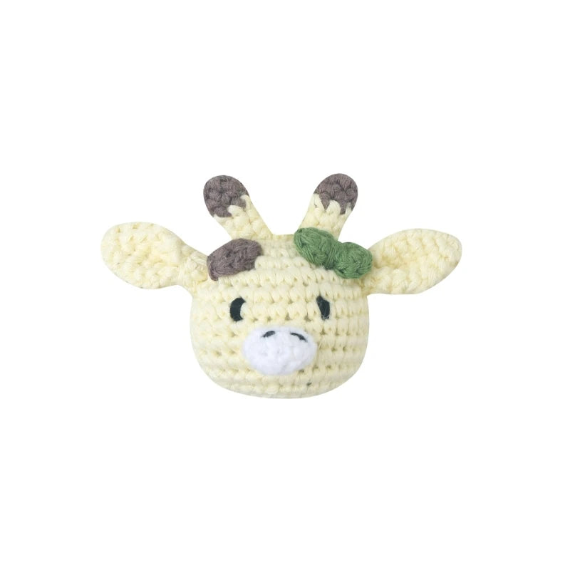 Handmade Crochet Bear Animal elephant Head Knitting Beads DIY Baby Pacifier Chain Chewable Accessories Newborn Teether Toy
