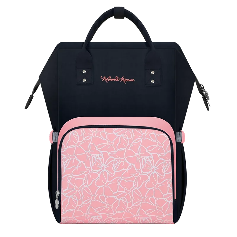 Disney Mickey Minne Diaper Bag Backpack Mummy Care Bag Waterproof Diaper Bags Travel Stroller Bag Baby Storage Bag Free Hooks