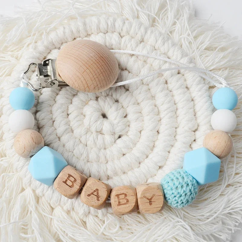 Baby Pacifier Clips Personalized Name Teethers Toys Dummy Nipples Holder Clip Chain Babies Accessories Newborn Custom Pacifiers