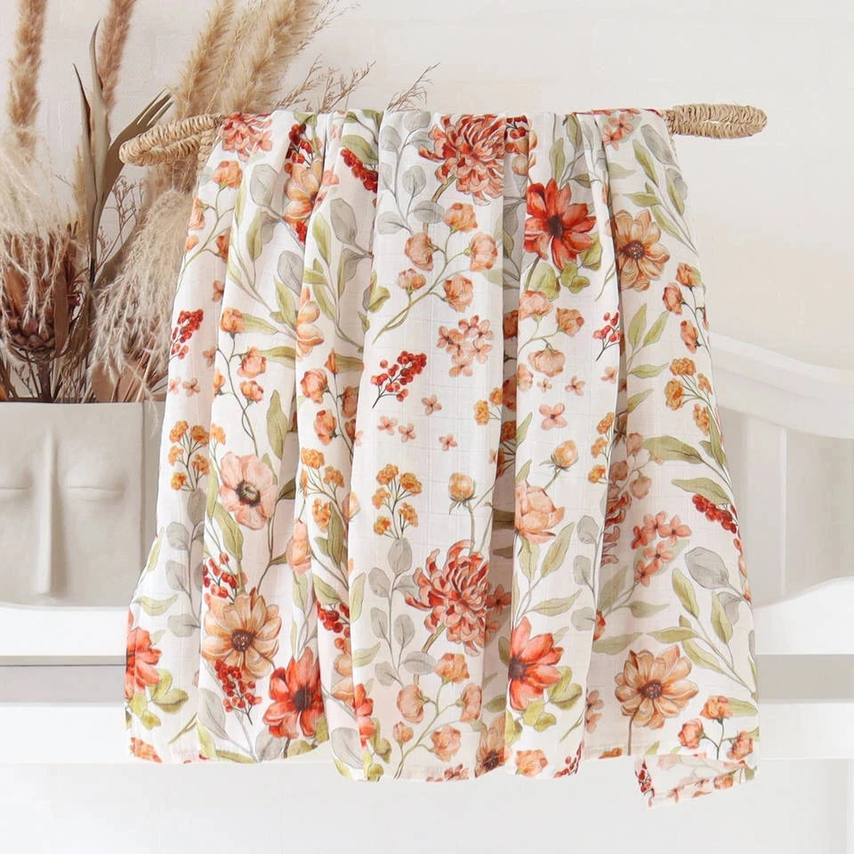 Bamboo Baby Blanket Newborn Swaddle Baby Stuff Mushroom Muslin Blanket Organic Cotton Baby Nursery Infant Receiving Blanket