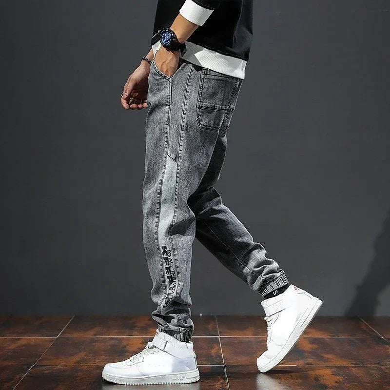 Trousers Harem Oversize Jeans For Men Tapered Male Cowboy Pants With Pockets Comfortable Washed Autumn Clothing 2024 Trend Xs