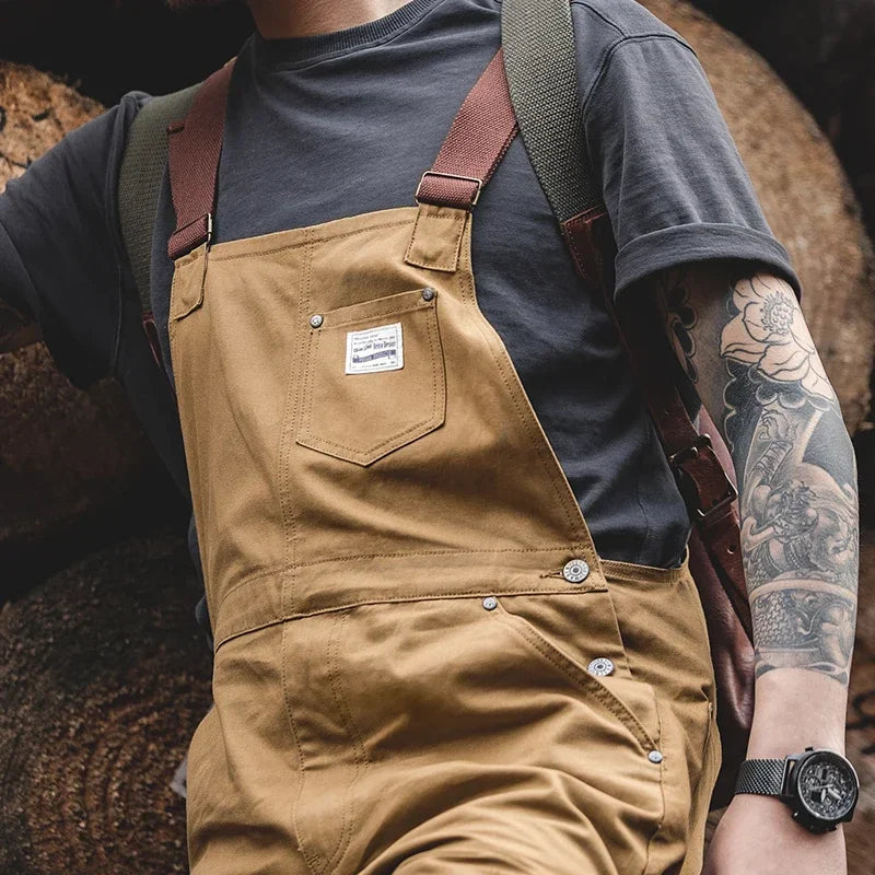 Maden Khaki Overalls Men’s Baggy Workwear Vintage Amekaji Jumpsuit Pockets Cargo Working Pants Quality Straight Oversize Trouser