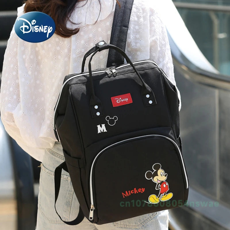 Disney's New Diaper Bag Backpack Luxury Brand Fashion Baby Bag Cartoon Cute Baby Diaper Bag Large Capacity Multi Function