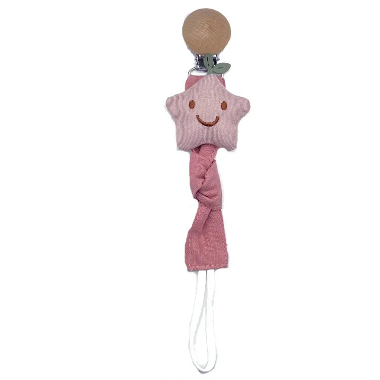 Infant Newborn Cotton Wooden Pacifier Chain Holder for Pacifier Baby Pacifier Clip Nipple Soother Dummy Holder Attache Tetine