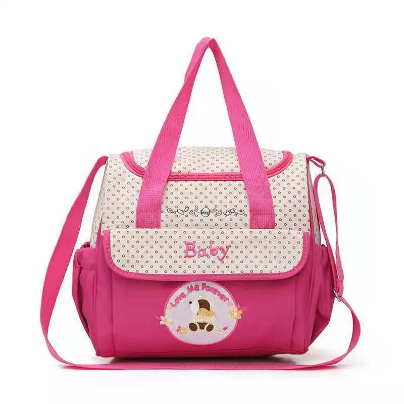 Cartoon Five-Piece Suit Mommy Bag Large-Capacity Wholesale Mom Bag Baby Outing Travel Handheld Crossbody Mother Baby Bag