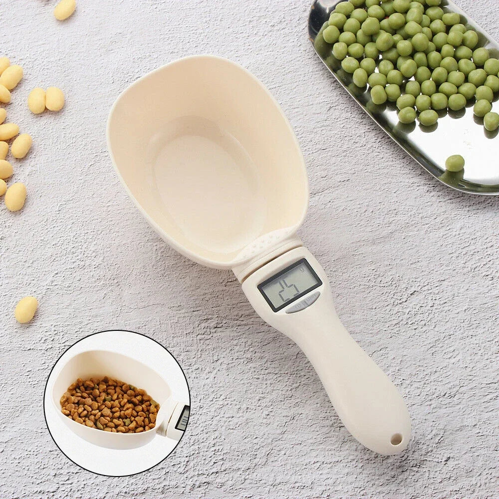 Digital Scale with LED Display for Pet Food, Measuring Scoop for Dog and Cat Food, Measuring Cup for Kitchen