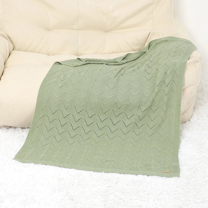 Baby Blankets Super Soft Newborn Boy Girl Cotton Knitted Stoller Nursery Swaddle Mat Toddler Infant Crib Cellular 100*80cm Quilt