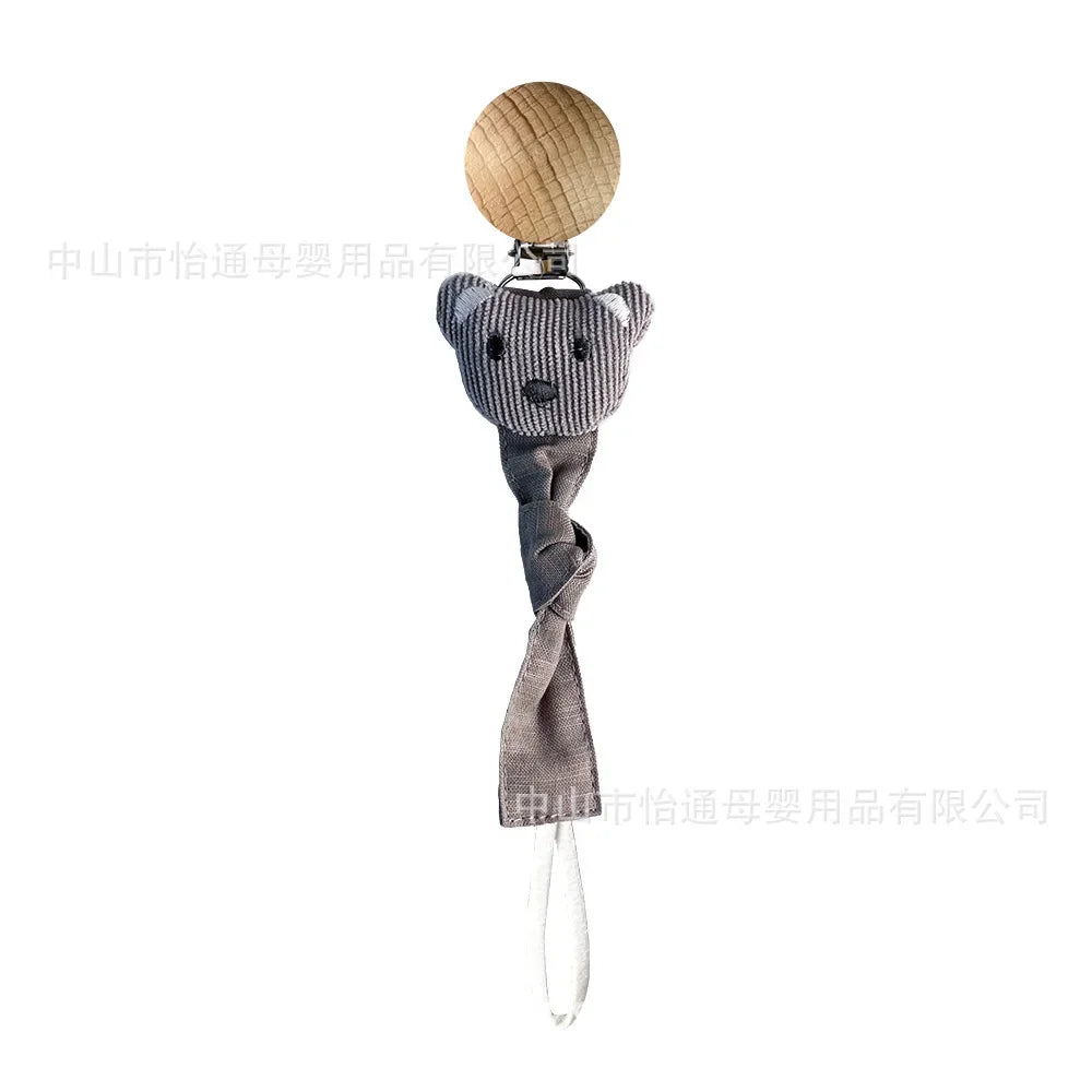 Infant Newborn Cotton Wooden Pacifier Chain Holder for Pacifier Baby Pacifier Clip Nipple Soother Dummy Holder Attache Tetine