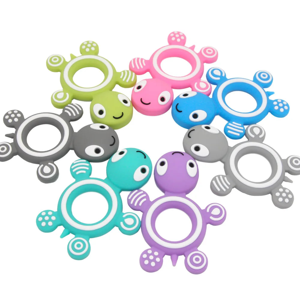 Cute-idea Silicone Baby Teethers 1pc Turtle Animal cartoon Food Grade Silicone Tiny Rod Kids Goods Nurse Gift Baby Teething Toy