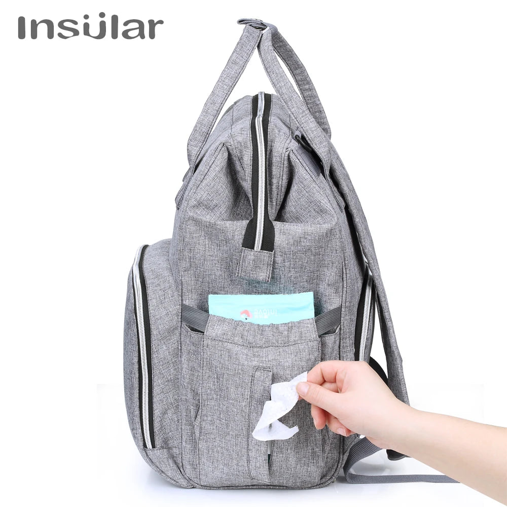 Insular Baby Diaper Backpack Bag Mummy Maternity Nappy Stroller Bag Large Capacity Baby Bag Travel Backpack Designer Nursing Bag