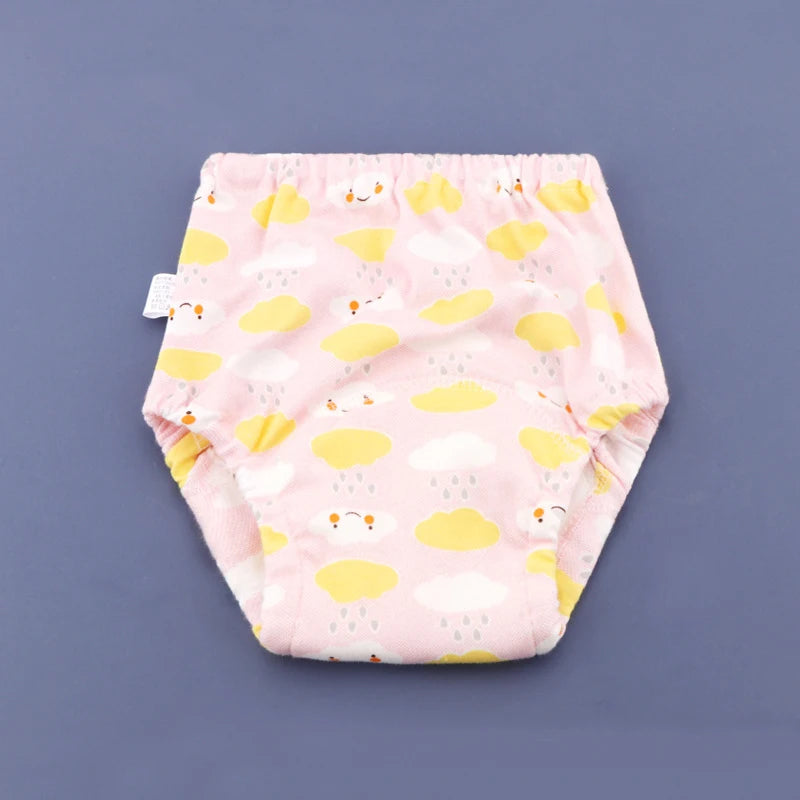 Baby Waterproof Reusable Training Pants 6 Layers Cotton Baby Diaper Cute Infant Shorts Nappies Panties Nappy Changing Underwear
