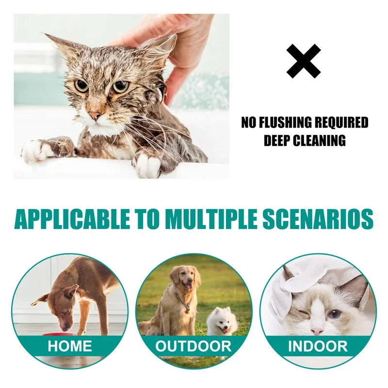 Pet Disposable Cleaning Gloves Wash Free Cats Puppy Body Bathroom Supplies Pet Stain Remover Wipes No-wash Wipes for Dogs & Cat