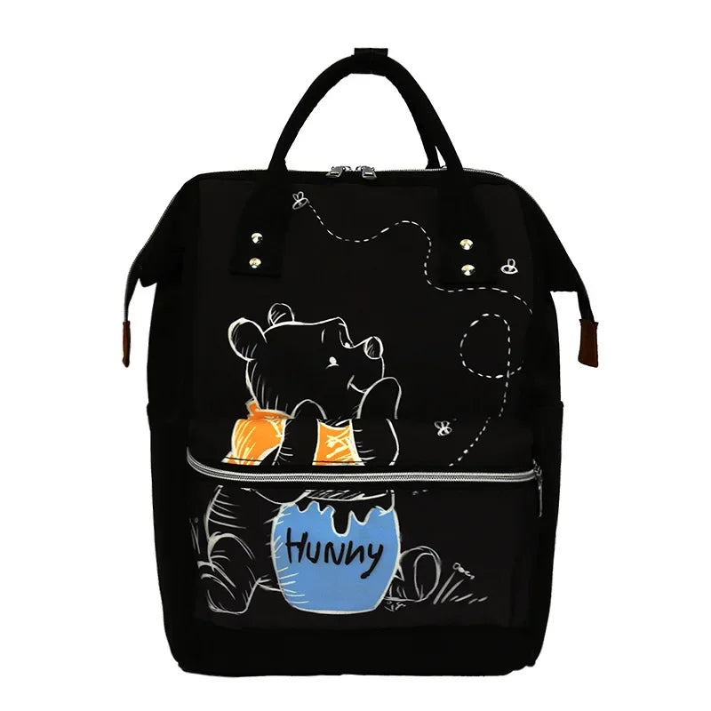 Disney Winnie The Pooh New Diaper Bag Backpack Cartoon Cute Mother and Baby Bag Large Capacity Lightweight Travel Mommy Bag